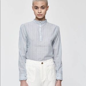 Farrow Lucie Blue Pinstripe Blouse